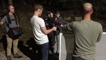 On the set of 'Below the Trees'