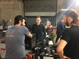 Director Myles Kane on the set of Voyeur