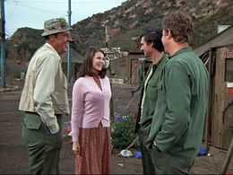 Alan Alda, Kathrine Baumann, Wayne Rogers, and McLean Stevenson in M*A*S*H (1972)