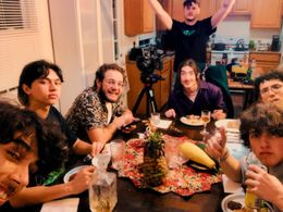 Nick Del Bianco with the cast and crew from 