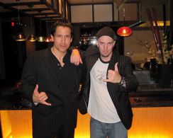 Jim Towns & William Christopher Ford on the set of Blood Brotherhood