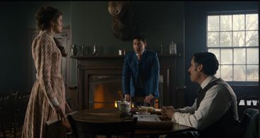 Stephen Mangan, Michael Weston, and Rebecca Liddiard in Houdini and Doyle (2016)