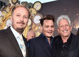 Johnny Depp, Joe Roth, and James Bobin at an event for Alice Through the Looking Glass (2016)