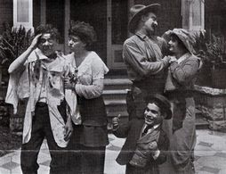 William H. Hopkins, Raymond McKee, Frances Ne Moyer, Marguerite Ne Moyer, and Theo Salem in Sometimes It Works (1914)