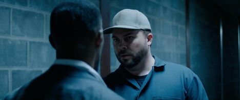 Still from Sleepless, opposite Jamie Foxx. The no-nonsense blue collar worker.