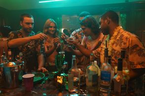 Branden Cook, Wrigley, Grace Van Patten, Spencer House, and Jackson White in Tell Me Lies (2022)