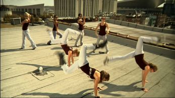 Celeste on the set of her music video 