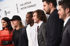 Kiana Madani, Bryan Buckley, Barkhad Abdi, Evan Peters, Jay Bahadur and Philip Ettinger at the premiere of DABKA at the 