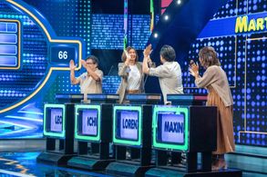 Leo Martinez, Ichi Yabut, Maxine Lorenzo, and Lorenz Martinez in Family Feud Philippines (2022)