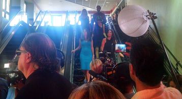 On set with Real Housewives of Beverly Hills as well arrive to Burbank International Film Festival (Season 5; episode 15