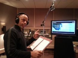 ADR work on an upcoming film