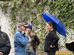 Dave Bean offers notes to Melissa Schumacher and Ashley Love in Mrs. Fitzgerald Is Missing.