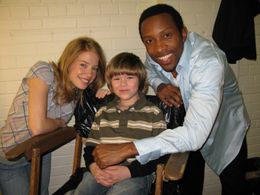 Joanna Douglas, Richard Davis and K.C. Collins on set for Hello October
