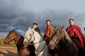 Nick Dunning, Elliot Cowan, and Tom Bateman in Da Vinci's Demons (2013)