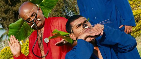 Siddarth Jadhav and Vaibhav Mangale in Shahanpan Dega Deva (2011)