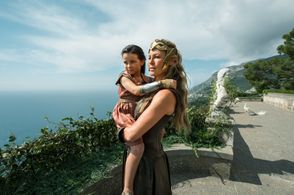 Connie Nielsen and Lilly Aspell in Wonder Woman (2017)