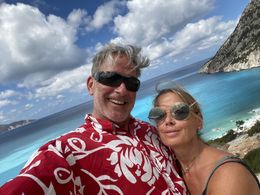 Luke & Nancy Campbell, Myrtos Beach, Kefalonia, Greece