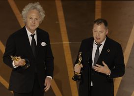 Charlie Mackesy and Matthew Freud at an event for The Boy, the Mole, the Fox and the Horse (2022)