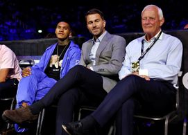 Barry Hearn, Eddie Hearn, and Conor Benn in DAZN Boxing: WBA International Heavyweight Title: Dereck Chisora vs. Kubrat 