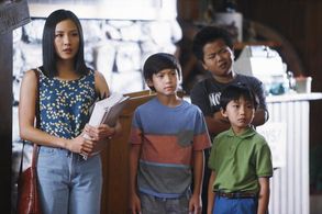 Constance Wu, Forrest Wheeler, Ian Chen, and Hudson Yang in Fresh Off the Boat (2015)