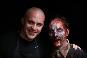 The artist and the dead. Make up by Dan Gilbert