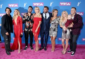 Spencer Pratt, Jason Wahler, Heidi Montag, Frankie Delgado, Audrina Patridge, Stephanie Pratt, and Ashley Wahler at an e