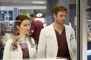 Torrey DeVitto and Nick Gehlfuss in Chicago Med (2015)