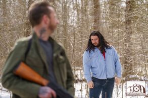 BTS Picture From “Untitled White Midnight Films Series” Fooling around before cameras rolled with actor James Burney