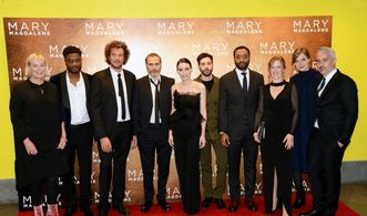 Joaquin Phoenix, Garth Davis, Chiwetel Ejiofor, Rooney Mara, Tahar Rahim, and Charles Babalola at an event for Mary Magd