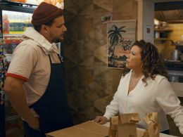 Justina Machado and Alejandro Hernandez in The Horror of Dolores Roach: Blink Twice (2023)