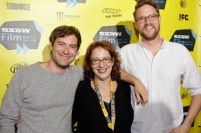 Mark Duplass, Janet Pierson, and Patrick Brice at an event for Creep (2014)