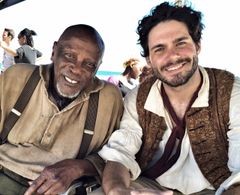 Francis Chouler and Louis Gossett Jr on set of Book of Negroes in South Africa