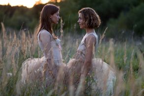 Julija Steponaityte and Aiste Dirziute in The Summer of Sangaile (2015)