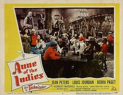 Dimples Cooper, Lynn Davis, Thomas Gomez, Lillian Molieri, and Robert R. Stephenson in Anne of the Indies (1951)