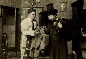 Joseph Levering and Crane Wilbur in The Three Bachelors' Turkey (1912)