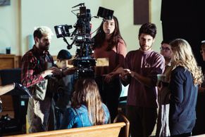 Grant Conversano directing a scene from Alma.