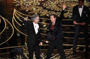 Mark A. Mangini, David White, and Chadwick Boseman at an event for The Oscars (2016)