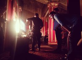 On the set of Waiting On Roxie