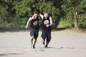 Dustin and his Dad Ryan Hickey on the set of Cashe Craze airing Apr 29 2014 6pm on YTV