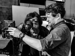 Actor Richard Grieco checking the last take.