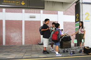 Constance Wu, Forrest Wheeler, Ian Chen, and Hudson Yang in Fresh Off the Boat (2015)