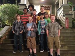 Benjamin Stockham, Van Crosby, Dusan Brown, Ethan Dizon, and Dartanian Sloan in About a Boy (2014)