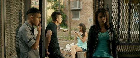 Marine Scandiuzzi, Aboubakr Bensaihi, Simon Frey, and Sanaa Bourrasse in Black (2015)