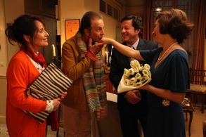 Joaquim de Almeida, Rita Blanco, Roland Giraud, and Chantal Lauby in The Gilded Cage (2013)