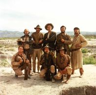 Strother Martin, Paul Harper, Bill Hart, L.Q. Jones, and Robert Ryan in The Wild Bunch (1969)