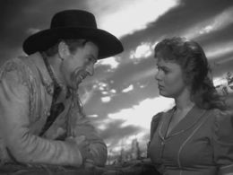 Gary Cooper and Doris Davenport in The Westerner (1940)