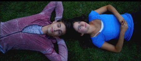 Savannah Lathem and Dallas Hart on set 