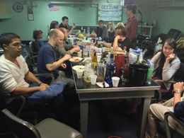 Dinner in the Officer's Mess Hall aboard the U.S.S. Salem during the filming of Ghostship Chronicles: Origin