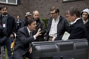 Ricky Gervais and Matthew Robinson in The Invention of Lying (2009)