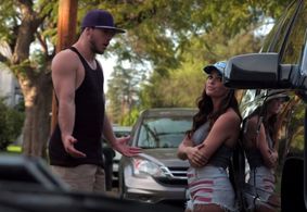 Colleen Donovan and Jimmy Tatro in The Real Bros of Simi Valley (2017)